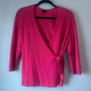 Talbots 100% Cashmere Pink Wrap Sweater